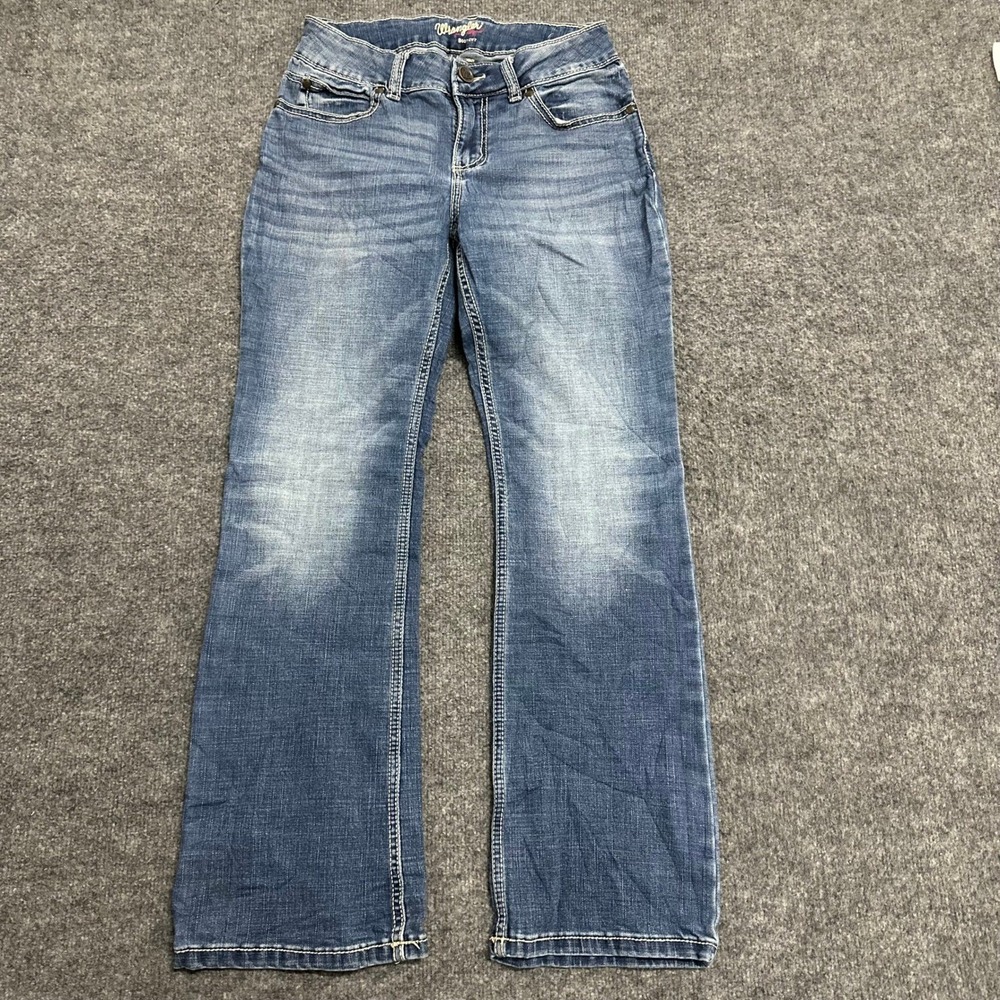 Wrangler Jeans Womens Size 7 Blue Boot Cut Stretch Denim Medium Wash Casual
